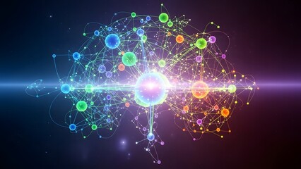 Abstract technology background with a blue vector design featuring a digital globe and glowing stars to illustrate a science concept of energy and power in space