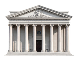Bank building isolated on white or transparent background