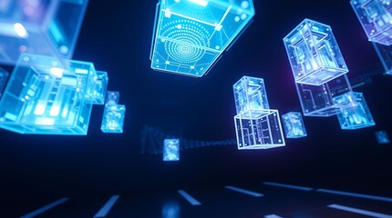 Ultra Realistic Cinematic HDR Abstract Holographic Digital Activity Visualization