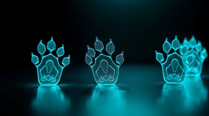 Cinematic Ultra Realistic HDR Visualization of Abstract Holographic Tracking Footprints