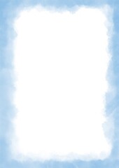 Obraz premium This image features a soft watercolor-style frame in light sky blue tones surrounding a clean white.