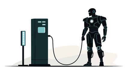Robot refueling at modern electric vehicle charging station