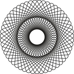 Abstract Circular Geometric Line Pattern Vector