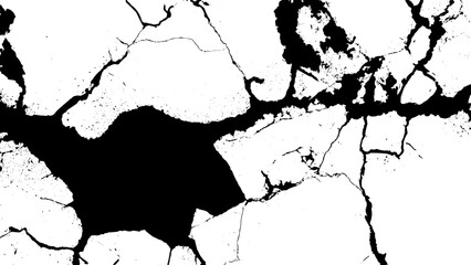 A striking black and white abstract image featuring fractured patterns and organic shapes resembling cracked earth © MR JOKER