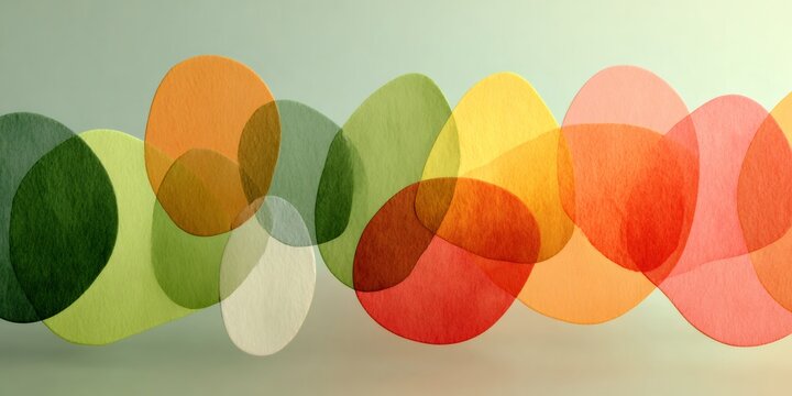 Abstract watercolor shapes overlapping creating colorful art background - Powered by Adobe