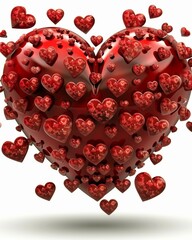 Big red heart surrounded by floating hearts  a charming valentine s day background design