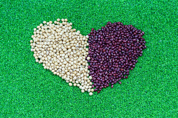 Assorted beans ingredients red beans and soybean for cooking