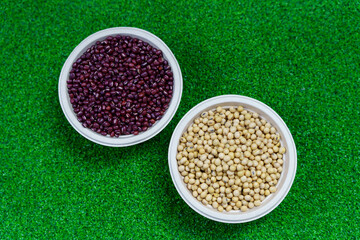 Assorted beans ingredients red beans and soybean for cooking