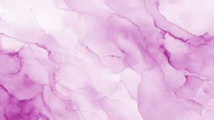 Fototapeta premium An abstract watercolor background featuring swirling shades of vibrant pink and delicate purple hues creating a marbled effect