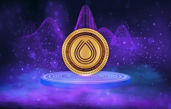 serum-srm cryptocurrency logos on digital background. 3d illustrations.