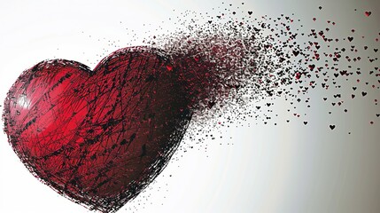 Vibrant red heart surrounded by floating hearts   perfect background for valentine s day celebration