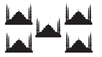 Fototapeta premium Ramadan mubarak silhouette mosque architecture islamic holy month of fasting