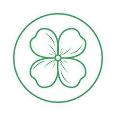 Green Lucky Four Leaf Clover Outline Icon A symbol of good fortune happiness St Patrick s Day Irish heritage and