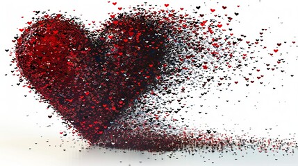 Vibrant red heart surrounded by floating hearts     perfect valentine   s day background design