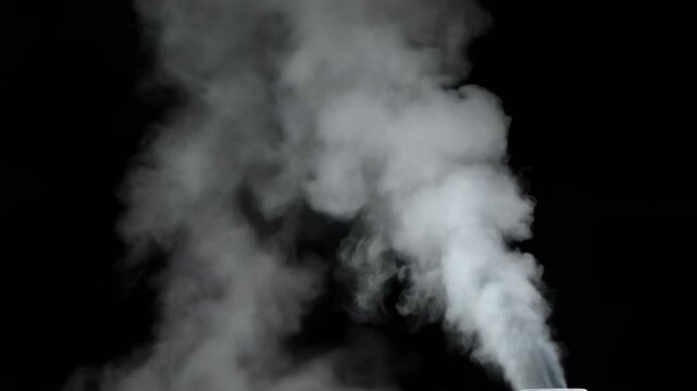 Steam Bursts Jetting Out Sideways Pressurized White Vapor Isolated
