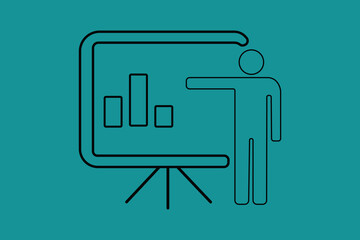 Presentation Charts Data Analysis Business Strategy Icon Vector Graphic Design Element