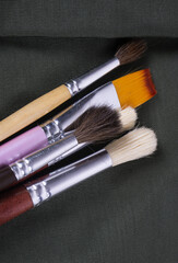 brushes on a white