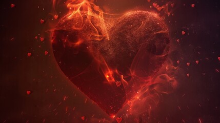 Vibrant red heart surrounded by floating hearts   perfect background for valentine s day celebration