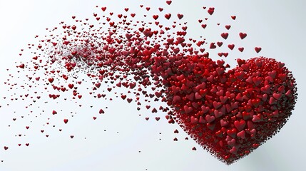 Vibrant red heart surrounded by smaller hearts  perfect background for valentine s day celebration