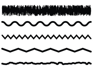 Collection of Wavy, Jagged, and Irregular Line Dividers