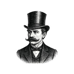 old vintage illustration gentleman