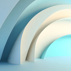 Creative concept in visual art abstract arch design in a modern art gallery experience