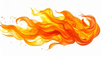   
Flowing abstract orange-yellow wave shapes with translucent layers on white background