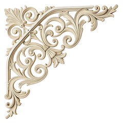 Fototapeta premium Decorative Vintage Corner Flourish Accent Vector on a Pure White Background and transparent background