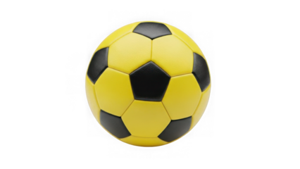 Bright yellow and black soccer ball