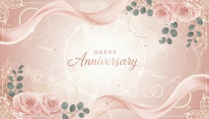 Celebrating a special moment happy anniversary card design digital art romantic setting elegant environment close-up view love and togetherness concept