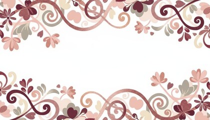 Elegant floral border design digital art decorative background soft colors graphic elements aesthetic appeal for invitations and stationery