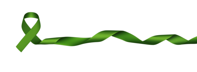 Green Awareness Ribbon Waving green ribbon isolated on a transparent background