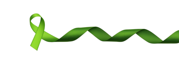 Green Awareness Ribbon Waving green ribbon isolated on a transparent background