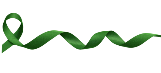 Green Awareness Ribbon Waving green ribbon isolated on a transparent background