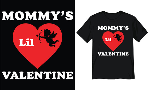 Mommy's Lil Valentine Cupid Heart Graphic for Toddlers and Kids