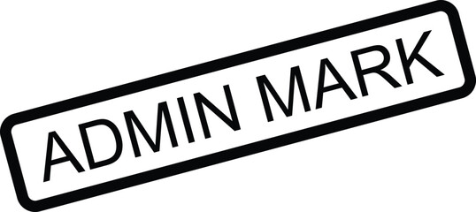 Black and white admin mark stamp graphic with text, indicating administrative approval or status.