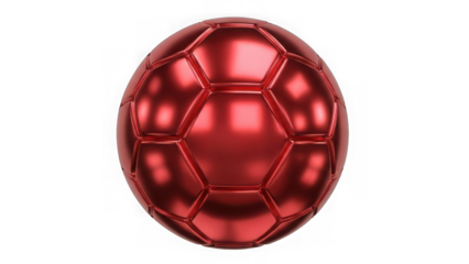 Shiny red soccer ball