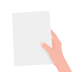 hand holding brochure, vector illustration