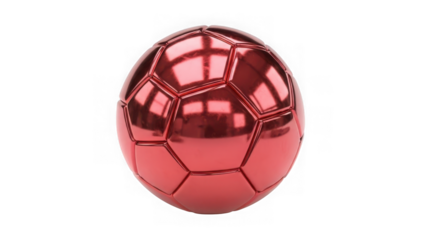 Shiny red soccer ball
