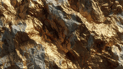 Textured Gold and Grey Rock Surface with Light Play
