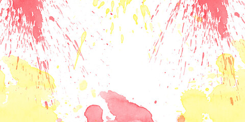 Vibrant red yellow watercolor paint splatter background abstract art creativity design template playful texture graphic © Binary