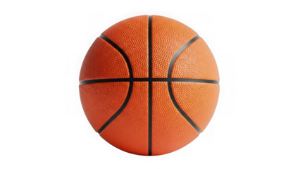 Single basketball on white background