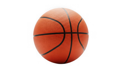 Single basketball on white background