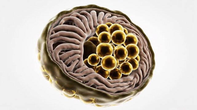 3D CGI Octane Render of Human Adrenal Gland Cell Structure