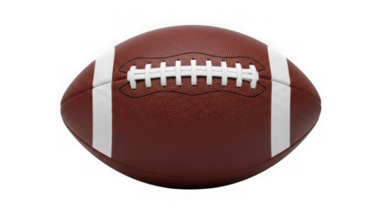 Brown and white football