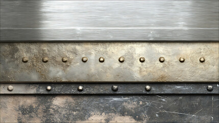 Textured Metal Plates With Rivets Background steel