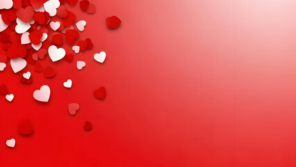 Valentine's day celebration background with red and white hearts for love and romance