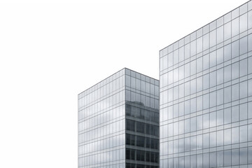 Obraz premium Modern office buildings with mirror facades, minimalism. Space for text.