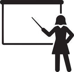 Businessman presenting with blank board vector illustration