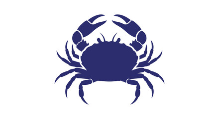 A striking blue silhouette of a crab showcasing its claws and body details clearly © AL-AMIN